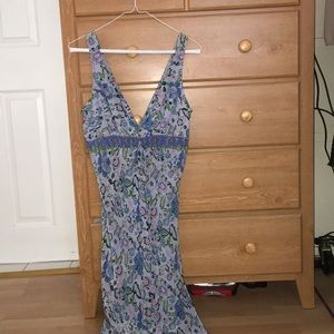 Plenty 100% Silk Floral Deep V Mini Dress